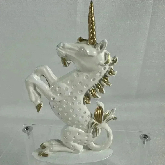 Unicorn Metal‎ Earring Holder 5" White Vintage 80s - Picture 2 of 5